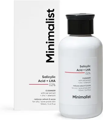 1. Minimalist 2% Salicylic Acid Face Wash For Oily Skin | Sulphate free, Anti Acne Face Cleanser With LHA & Zinc For Acne or Pimples | Men & Women 100 ml