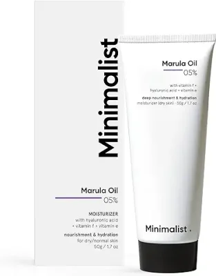 14. Minimalist Marula Oil 5% Face Moisturizer For Dry Skin With Hyaluronic Acid For Deep Nourishment & Hydration, For Men & Women