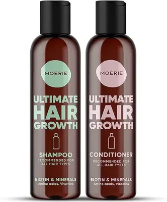5. Moerie Volumizing Shampoo and Conditioner for Hair Loss - Thickening Products with Ingredients of Natural Origin - Over 100 Active Ingredients for Thick, Long, Luscious Hair, 2 X 8.45 Fl Oz