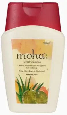 12. moha: Herbal Hair Shampoo | Mild Shampoo For Daily Use For All Hair Types | Hair Cleanser With Benefits Of Amla, Aloe, Brahmi & Bhringaraj (100 ML)