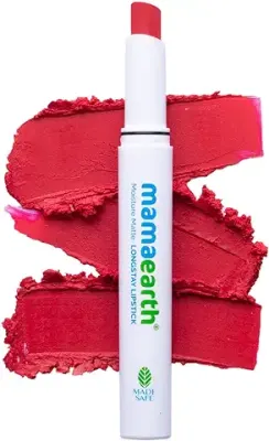 9. Moisture Matte Longstay Lipstick with Avocado Oil & Vitamin E for 12 Hour Long Stay-07 Raspberry Scarlet - 2 g