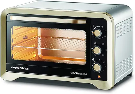 6. Morphy Richards 45 RCSS LuxeChef Stainless Steel Body Oven Toaster Griller (OTG) with Illuminated Chamber, Convection and Rotisserie Function, Gold/Matte Black- 45 Liters
