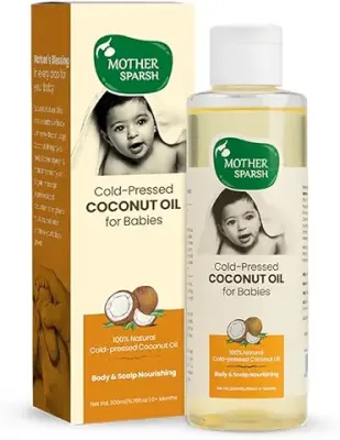 6. Mother Sparsh Cold Pressed Coconut Oil for Baby Massage