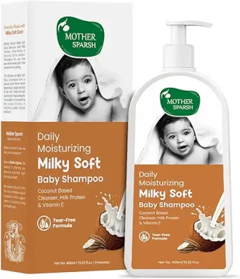 15. Mother Sparsh Milky Soft Baby Shampoo - 400ml | For Daily Moisturizing | Tear Free Formula With Milk Protein, Vitamin E & Coconut Oil