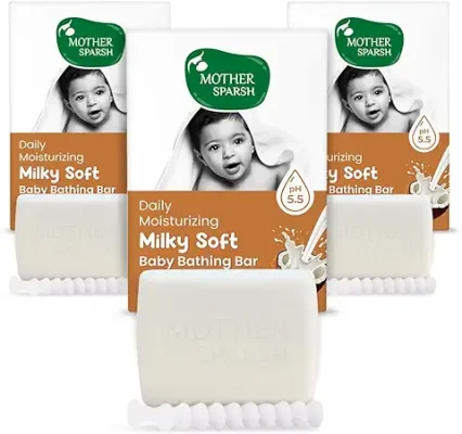 14. Mother Sparsh Moisturizing Milky Baby Bathing Soap Bar