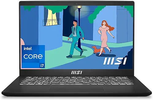 6. MSI Modern 14, Intel 12th Gen. i7-1255U, 36CM FHD 60Hz Laptop (16GB/512GB NVMe SSD/Windows 11 Home/Intel Iris Xe Graphics/Classic Black/1.4Kg), C12M-459IN