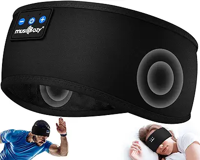 3. MUSICOZY Sleep Headphones Bluetooth 5.2 Headband, Sports Wireless Earphones Sweat Resistant Earbuds with Ultra-Thin HD Stereo Speaker for Workout Running Cool Gadgets Unique Gifts