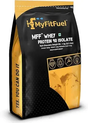 10. MyFitFuel MFF Whey Protein 90 Isolate | 1 Kg, 30 Servings (Rich Chocolate Delight) | Pure 100% Isolate Protein