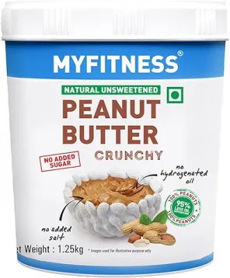 10. MYFITNESS Unsweetened Natural Peanut Butter Crunchy 1250g
