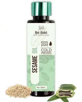 9. Nat Habit Cold Pressed 100% Pure Sesame Oil for Skin & Hair