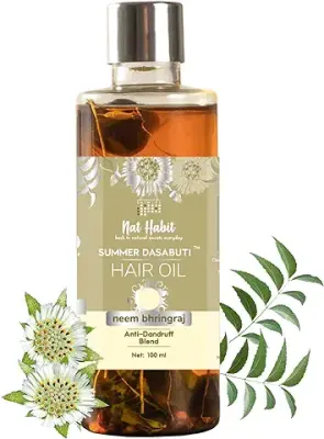5. Nat Habit Neem Bhringraj Summer Hair Oil For Men & Women