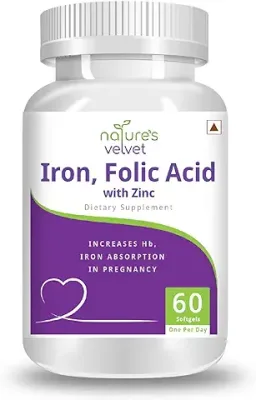 7. Natures Velvet Lifecare Iron & Folic Acid with Zinc