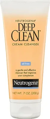 3. Neutrogena Deep Clean Daily Facial Cream Cleanser with Beta Hydroxy Acid to Remove Dirt, Oil & Makeup, Alcohol-Free, Oil-Free & Non-Comedogenic, 7 fl. oz