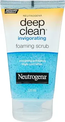 3. Neutrogena Deep Clean Invigorating Foaming Facial Scrub with Glycerin, Cooling & Exfoliating Gel Face Wash to Remove Dirt, Oil & Makeup, 4.2 fl. oz