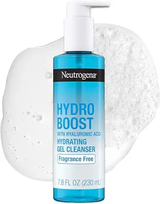 12. Neutrogena Hydro Boost Fragrance Free Hydrating Gel Facial Cleanser with Hyaluronic Acid, Daily Foaming Face Wash & Makeup Remover, Gentle Face Wash, Non-Comedogenic, 7.8 fl. oz