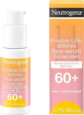 6. Neutrogena Invisible Daily Defense Face Serum with Broad Spectrum SPF 60+ to Help Even Skin Tone