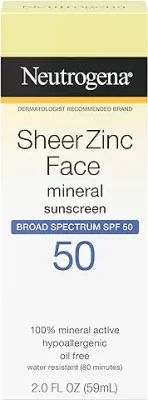 9. Neutrogena Sheer Zinc Oxide Dry-Touch Face Sunscreen