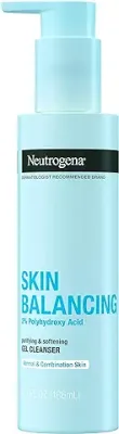 2. Neutrogena Skin Balancing Purifying Gel Cleanser with 2% Polyhydroxy Acid (PHA), Softening Face Wash for Normal & Combo Skin, Paraben-Free, Soap-Free, Sulfate-Free, 6.3 oz