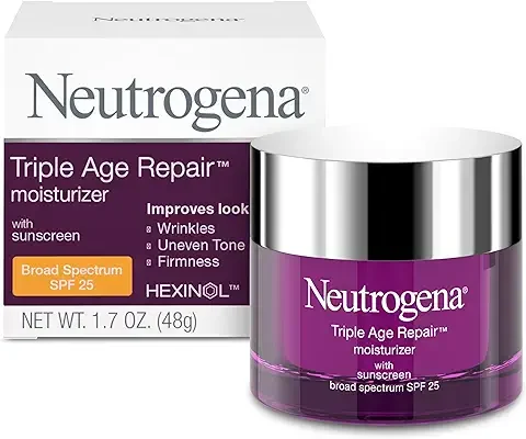 9. Neutrogena Triple Age Repair Anti-Aging Daily Facial Moisturizer with SPF 25 Sunscreen & Vitamin C