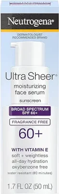 14. Neutrogena Ultra Sheer Moisturizing Face Serum with Vitamin E & SPF 60+