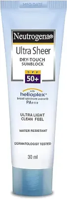 2. Neutrogena Ultra sheer Sunscreen, SPF 50+, Ultra light, for oily and dry skin, 30ml