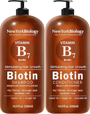 4. New York Biology Biotin Shampoo and Conditioner Set for Hair Growth and Thinning Hair