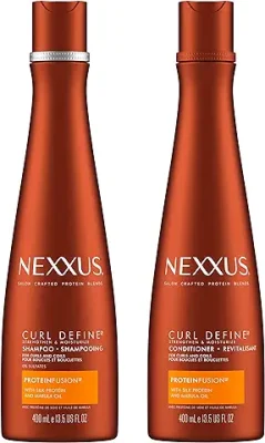 12. Nexxus Curl Define Shampoo and Conditioner ProteinFusion 2 Count for Curly and Coily Hair Strengthening & Moisturizing Sulfate-Free Hair Products with Marula Oil 13.5 oz