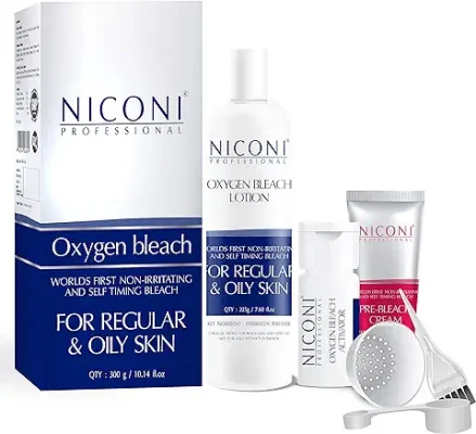 12. NICONI Oxygen Bleach for Regular and Oily skin | Bleach for Skin Whitening & Body Tan Removal | Bleach for Face for Women and Men - 300gm