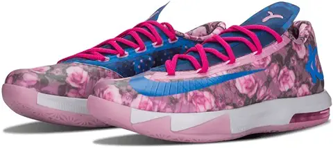 10. Nike Mens KD VI Supreme Aunt Pearl Synthetic Basketball Shoes