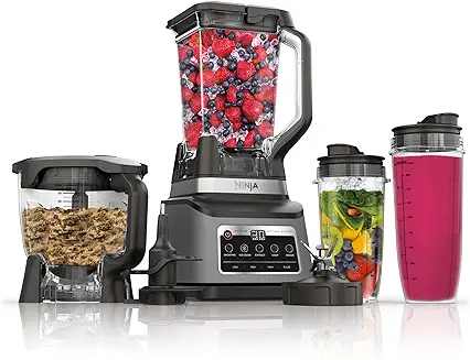 Ninja SS351 Foodi Power Blender & Processor System 1400 WP Smoothie Bowl  Maker & Nutrient Extractor* 6 Functions for Bowls, Spreads, Dough & More