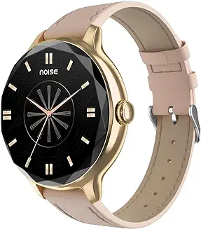 5. Noise Diva Smartwatch with Diamond Cut dial, Glossy Metallic Finish, AMOLED Display, Mesh Metal and Leather Strap Options, 100+ Watch Faces, Female Cycle Tracker Smart Watch for Women (Rose Pink)