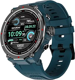 5. Noise Force Rugged & Sporty 1.32" Bluetooth Calling Smart Watch, 550 NITS, 7 Days Battery, AI Voice Assistance, Smart Watch for Men (Teal Green)