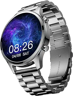 7. Noise Halo Plus Elite Edition Smartwatch with 1.46" Super AMOLED Display, Stainless Steel Finish Metallic Straps, 4-Stage Sleep Tracker, Smart Watch for Men and Women (Elite Silver)