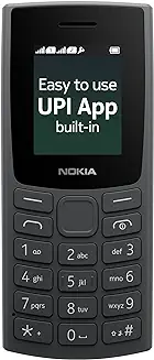 7. Nokia All-New 105 Dual Sim Keypad Phone with Built-in UPI Payments, Long-Lasting Battery, Wireless FM Radio | Charcoal