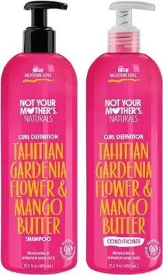 8. Not Your Mother's Naturals Curl Defining Shampoo and Conditioner (2 Pack) - 98% Naturally Derived Ingredients - All Hair Types - Gardenia Mango Butter