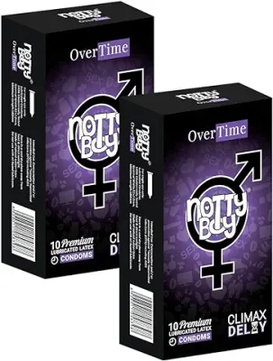 10. NOTTY BOY Overtime Climax Delay Condoms For Men -Pack Of 2