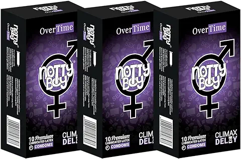 9. NOTTY BOY Overtime Delay Condoms For Men -Pack Of 3