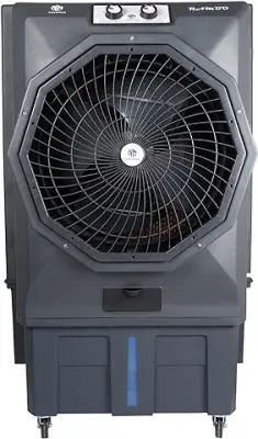 15. Novamax Rambo 100 L Heavy Duty Desert Air Cooler With High-Density Honeycomb Cooling Pads, 3-Speed Control, Powerful Air Throw & Auto Water Refill Technology (Grey)