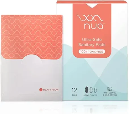 14. Nua Ultra-Safe Sanitary Pads For Women | 12 Ultra Thin Pads | Heavy Flow-XL+ | Safe on Skin | Toxic-Free & Rash-Free | Unscented | 50% Wider Back| Leakproof | With 12 Secure Shield Covers| Made Safe