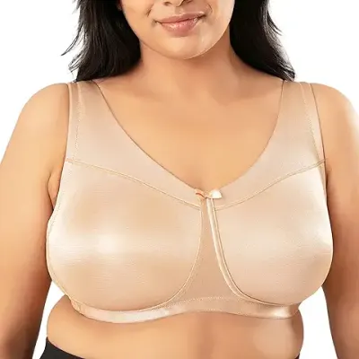 NYKD by Nykaa Women's Full Support M-Frame Heavy Bust Everyday Cotton Bra, Non-Padded, Wireless, Full Coverage