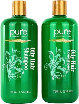 13. Oily Hair Shampoo & Conditioner Set for Oily Hair. Hair Strengthener & Itchy Scalp Shampoo Treatment. Natural Oily Hair Shampoo for Women & Men. No Sulfates - For all Hair Types.