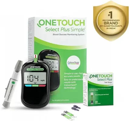 2. OneTouch Select Plus Simple glucometer machine