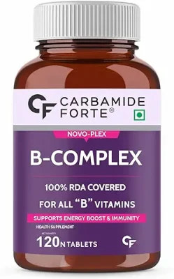 3. Carbamide Forte Vitamin B-Complex Tablets - 100% RDA for B Vitamins with B1, B2, B3, B5, B6, B9 & Vitamin B12 | Vitamin B Complex Supplements for Women & Men - 120 Vegetarian Tablets