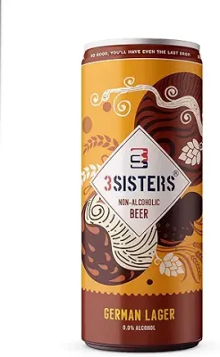 7. 3 Sisters Non Alcoholic Beer - German Lager Flavor - Can 250ML (Pack of 12 Cans)