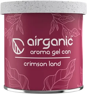 12. Airganic Aroma Gel Can- Crimson land Air Freshener for Car | Premium Gel Air Fragrance - 80g - Luxury Perfume for Home, Office, and Car Interior - Made in India | Car Accessories