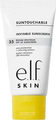 5. e.l.f. SKIN Suntouchable Invisible SPF 35, Lightweight, Gel-based Sunscreen For A Smooth Complexion, Doubles As A Makeup Primer, Vegan & Cruelty-Free, Packaging May Vary