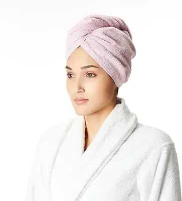 13. Amazon Brand - Solimo - Cotton Bath Headwrap | Microfiber | Fade Resistant | Purple