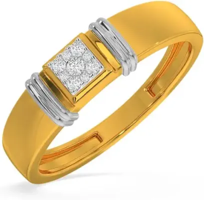 12. KISNA Real Diamond Jewellery Gold Diamond Ring for Men.
