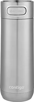 5. Contigo Luxe Vacuum-Insulated Stainless Steel Thermal Travel Mug, Leak-Proof 16oz Reusable Coffee Cup or Water Bottle, Fits Under Most Brewers and Dishwasher Safe, Stainless Steel