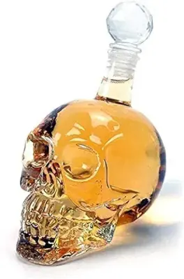 4. House of Quirk 550Ml Glass Head Skull Vodka Skull Wine Bottle Decanter